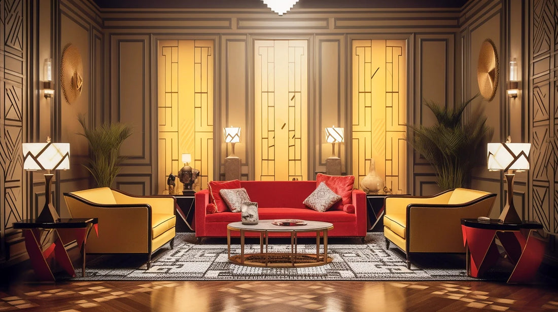 Art deco interieur woonkamer