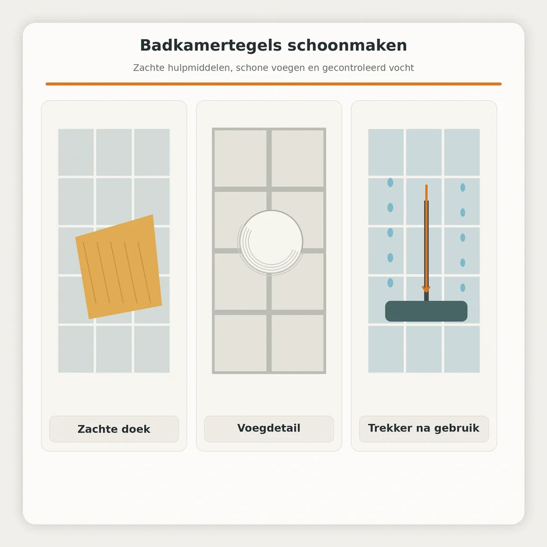 Badkamertegels schoonmaken: veilig per tegelsoort in een realistische badkamertoepassing