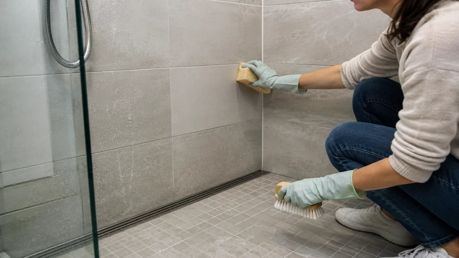 Douche tegels schoonmaken