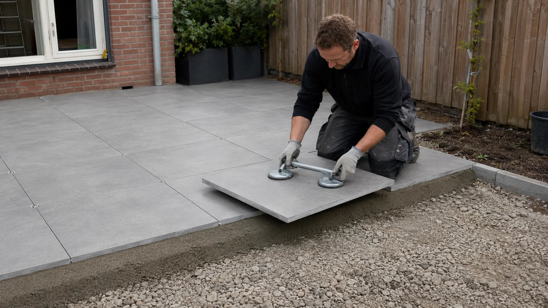 Keramische buitentegels leggen