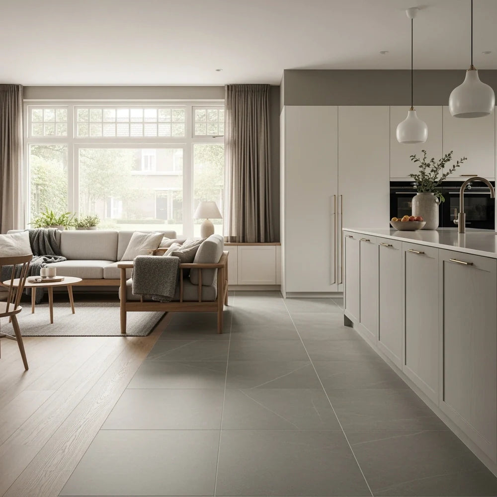 rustige woonkeuken eiken morgenlicht