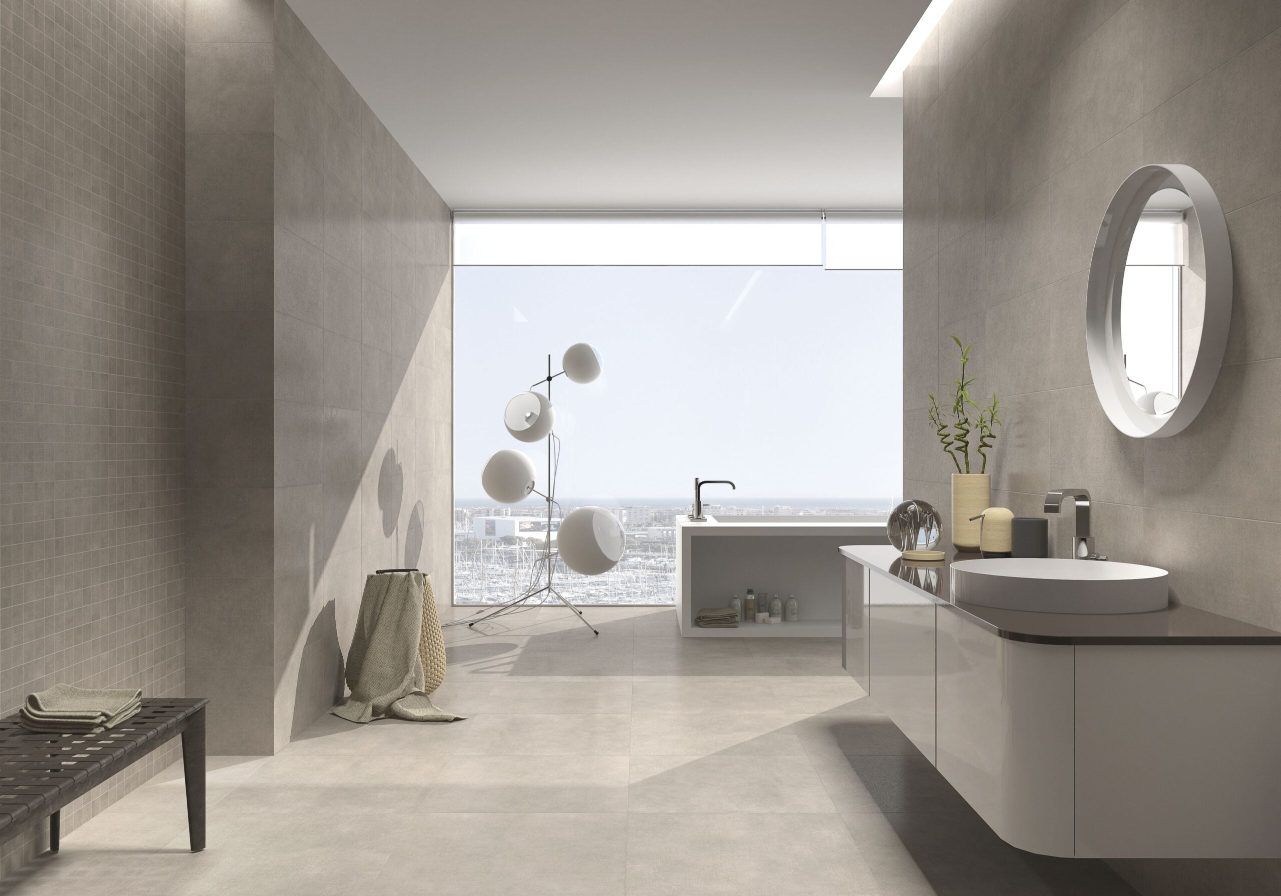 taupe tegels badkamer