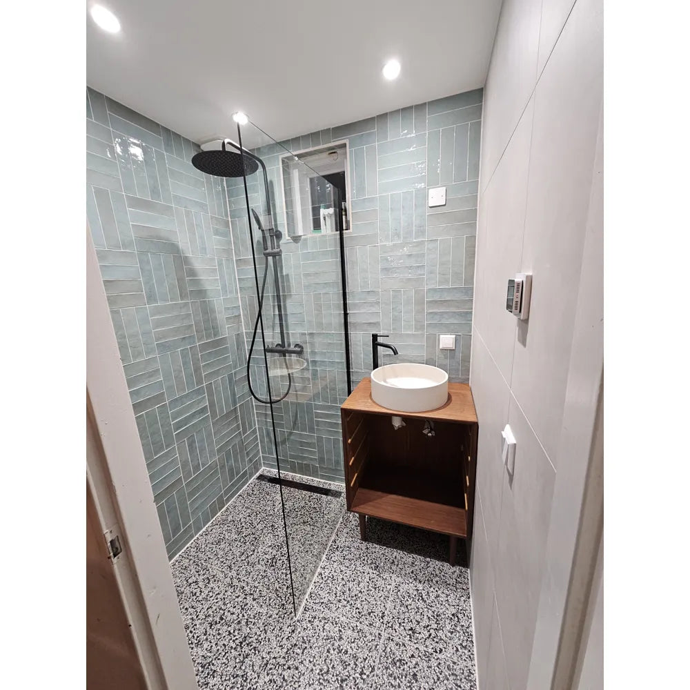 Wandtegel - Groen - 6,2x25cm - Glans - R87ATVD