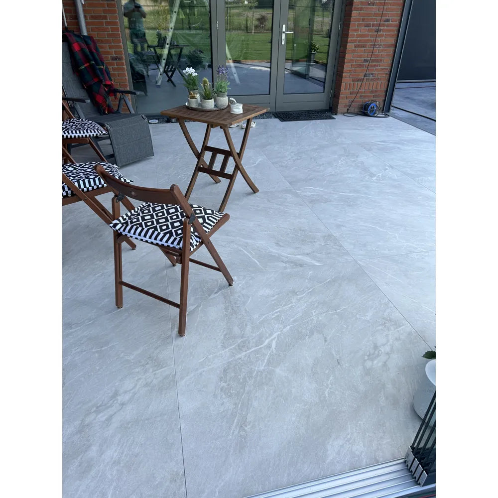 Natuursteenlook - Vloertegel - Lichtgrijs - 120x120cm - Mat - F25BSMO