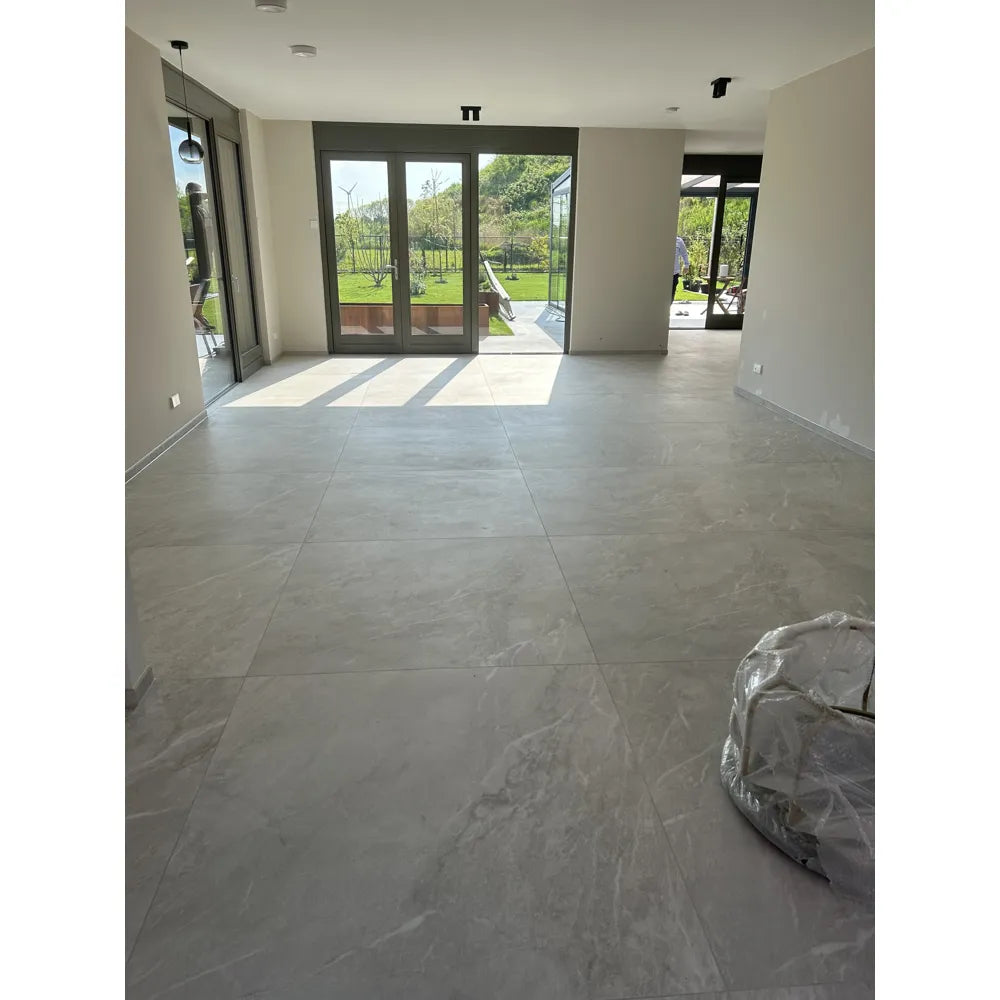 Natuursteenlook - Vloertegel - Lichtgrijs - 120x120cm - Mat - F25BSMO