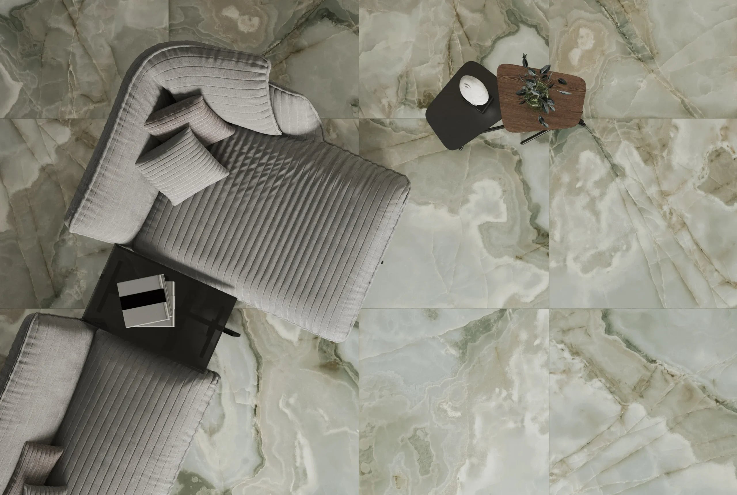 Marmerlook – Vloertegel – Groen – 120x120cm – Gepolijst – F52REJA