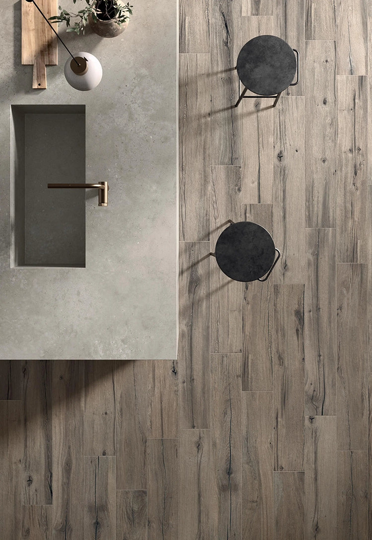 Flaviker Nordik Wood - Brown - Vloertegel - 20x120cm - Mat - 0003688