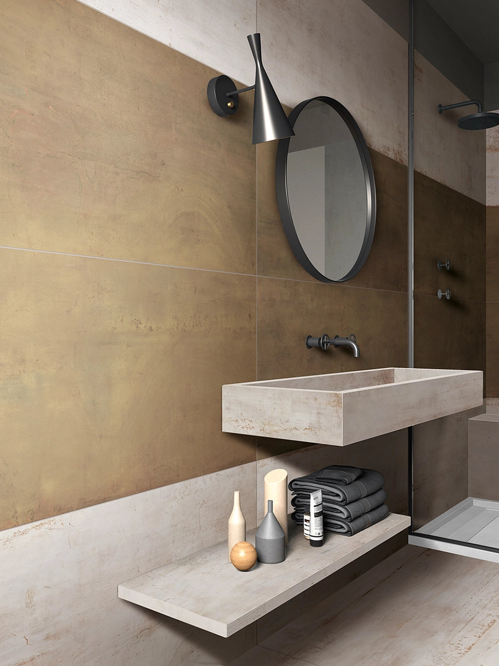 Flaviker Rebel - Brass - Plinttegel - 5,5x120cm - Mat - 0004233