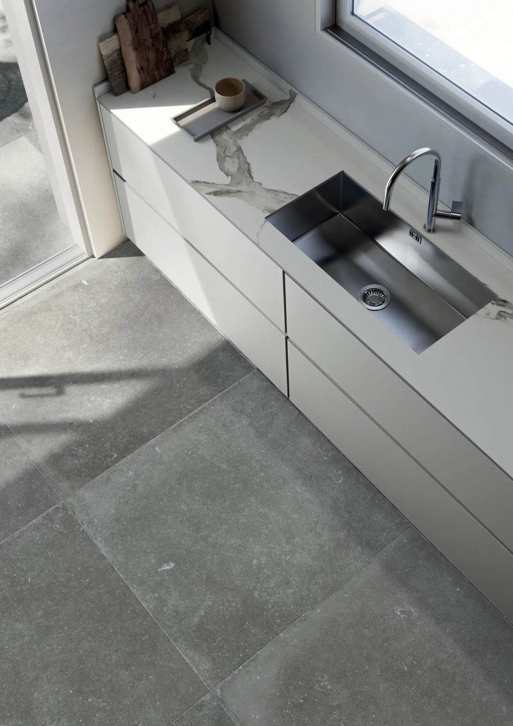 Flaviker Nordik Stone - Grey - Vloertegel - 90x90cm - Mat - 0005057