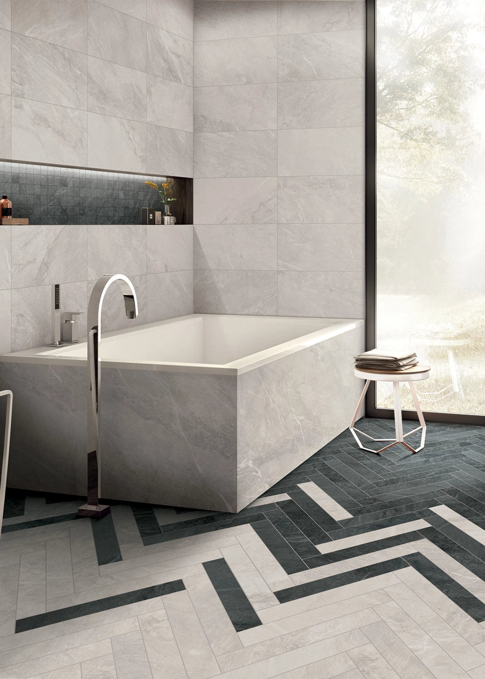 Flaviker Blue Savoy - Moon - Plinttegel - 5,5x60cm - Mat - 0006857