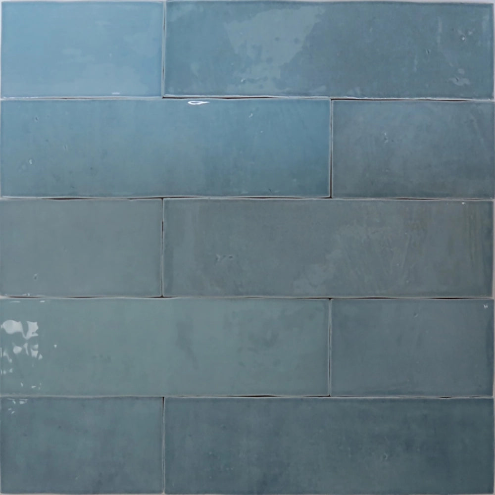 Revoir Paris Atelier - Turquoise - Wandtegel - 6,2x25cm - Glans - WW_007