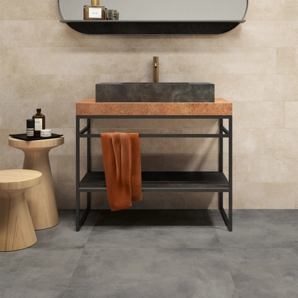 Betonlook - Vloertegel - Antraciet - 80x80cm - Mat - C05IMCU