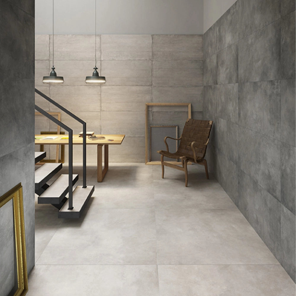 Betonlook - Vloertegel - Antraciet - 60x120cm - Mat - C05IMCU