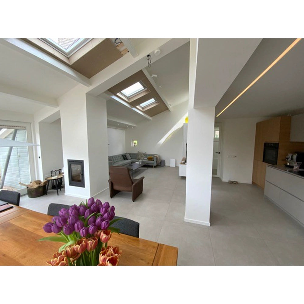 Betonlook – Vloertegel – Wit – 80x80cm – Mat – R86PAWH