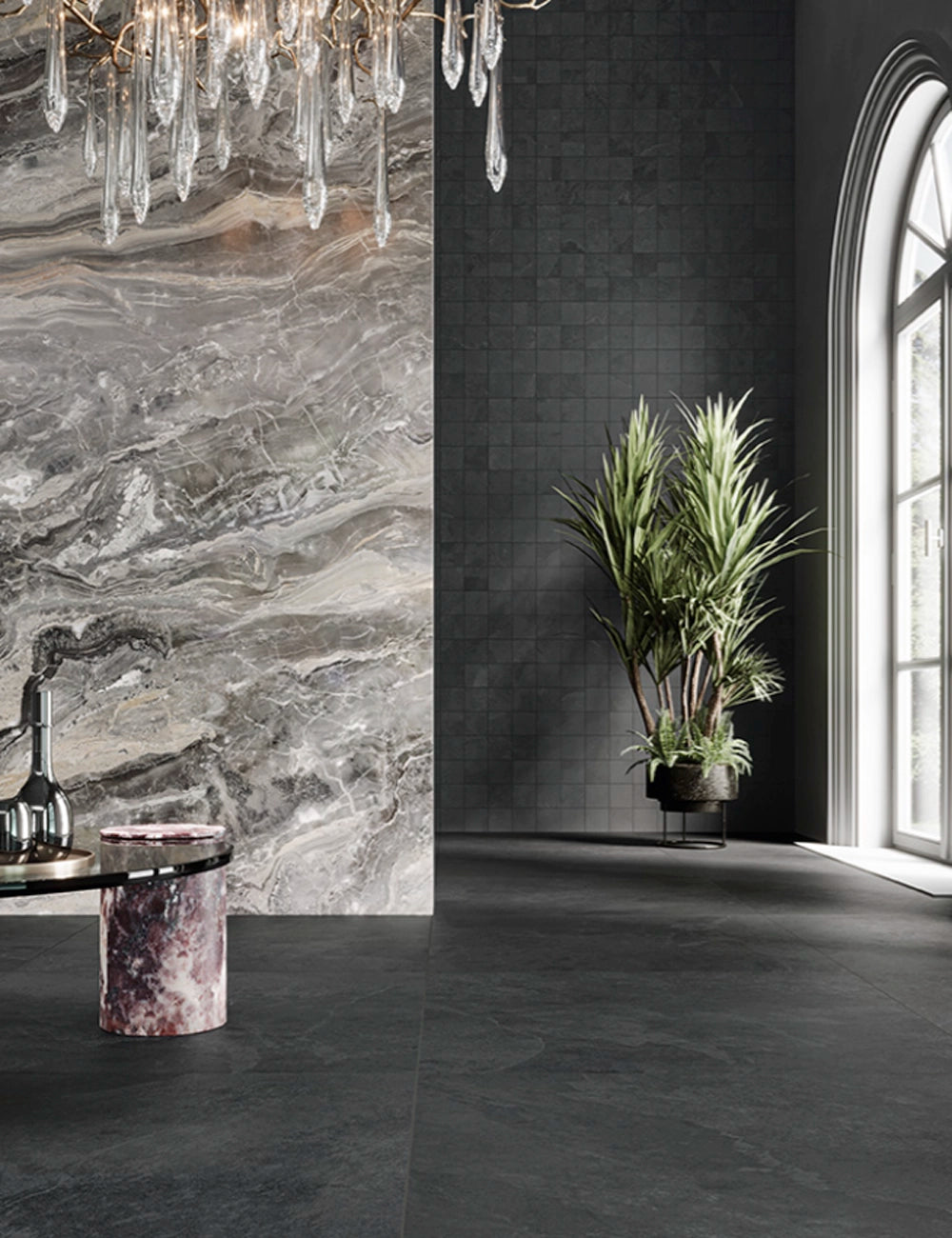 Natuursteenlook – Vloertegel – Zwart – 120x120cm – Mat – C05SLDA