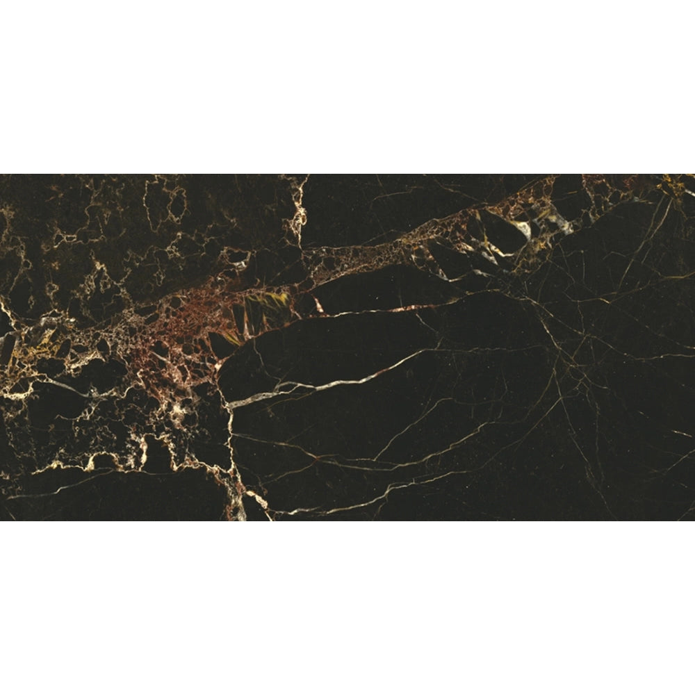 Marmerlook - Vloertegel - Zwart - 60x120cm - Gepolijst - C05ANNA