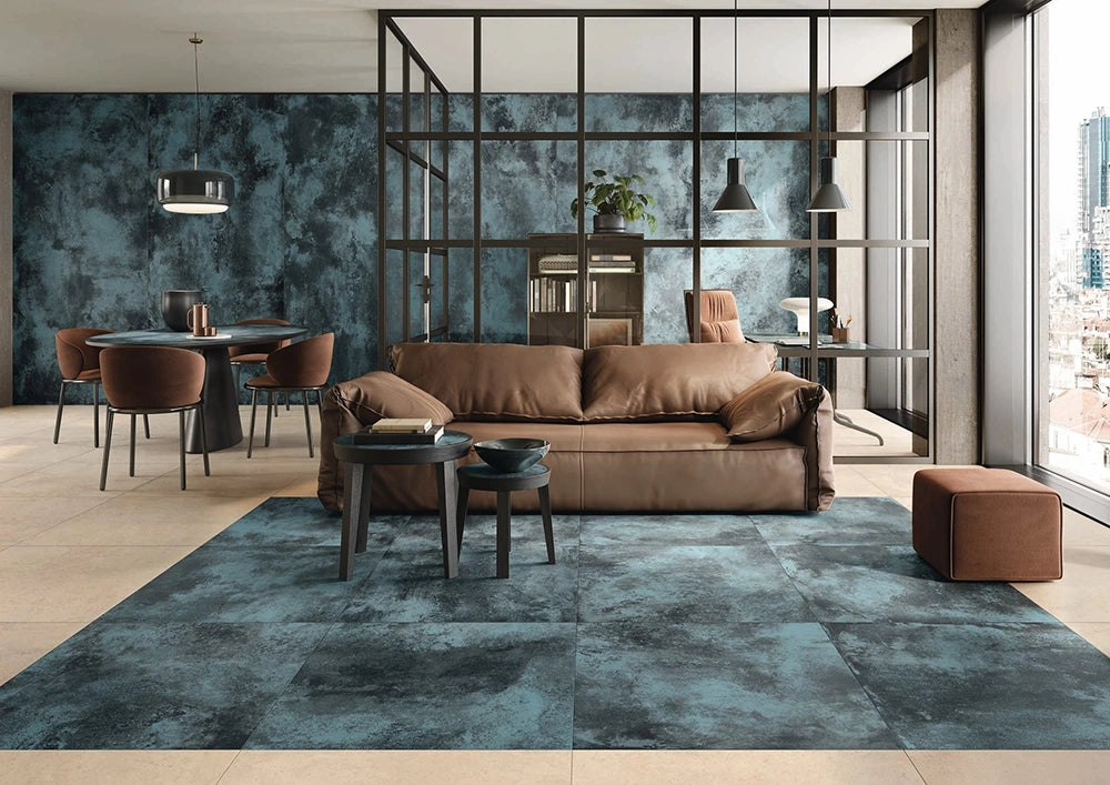 Roestlook - Vloertegel - Blauw - 80x80cm - Mat - C05ALNA