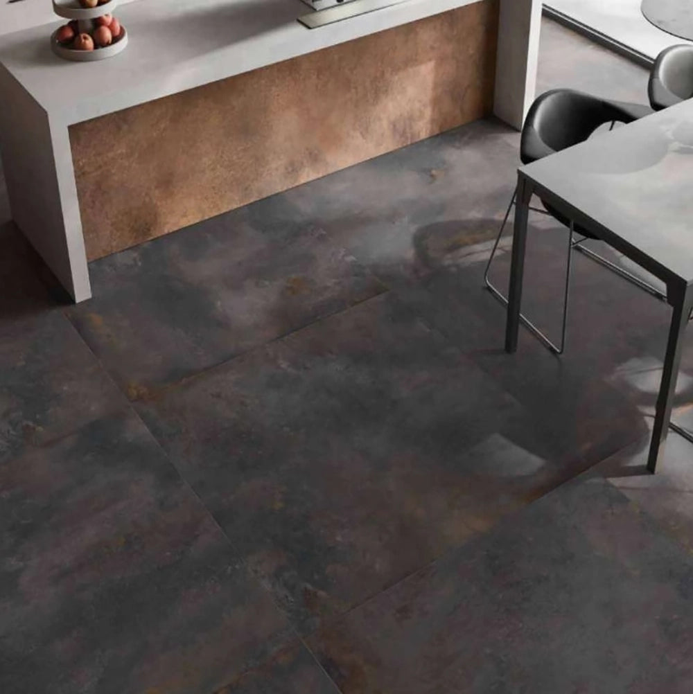 Roestlook - Vloertegel - Zwart - 120x120cm - Mat - C05ALMA