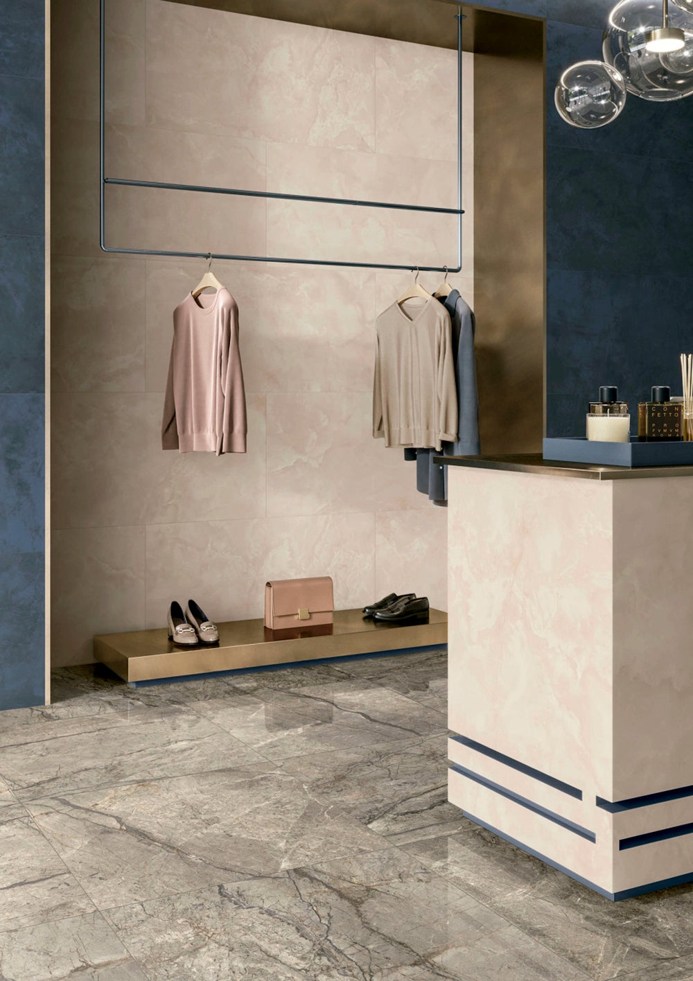 Marmerlook - Vloertegel - Zilvergrijs - 60x120cm - Gepolijst - C05AFAS