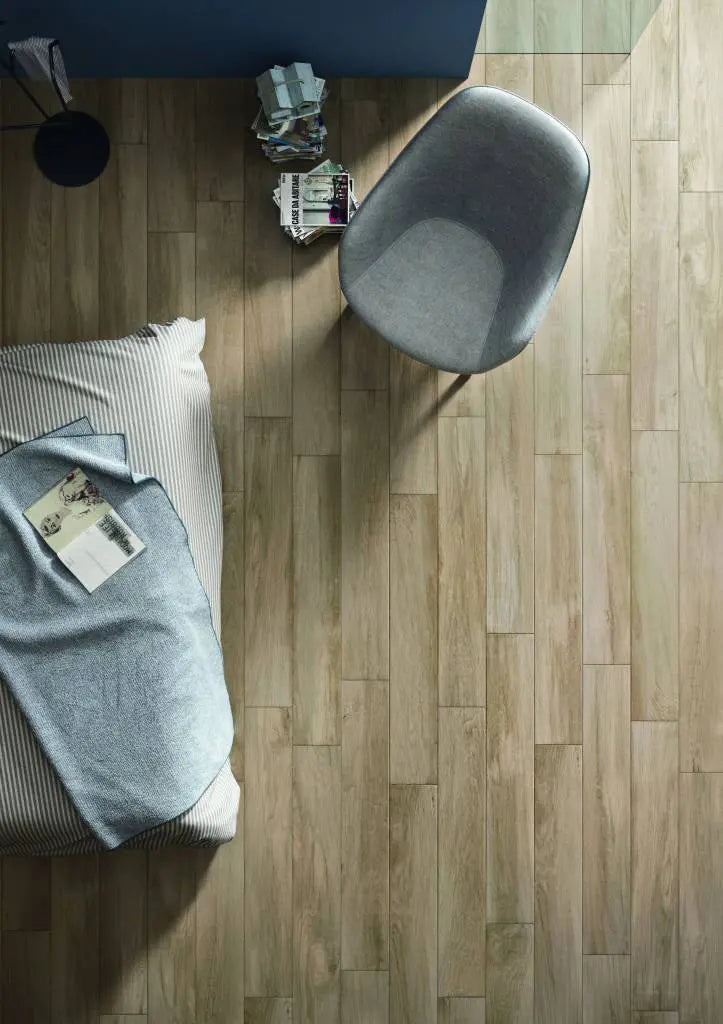 Houtlook - Vloertegel - Bruin - 20x120cm - Mat - R85WOCA