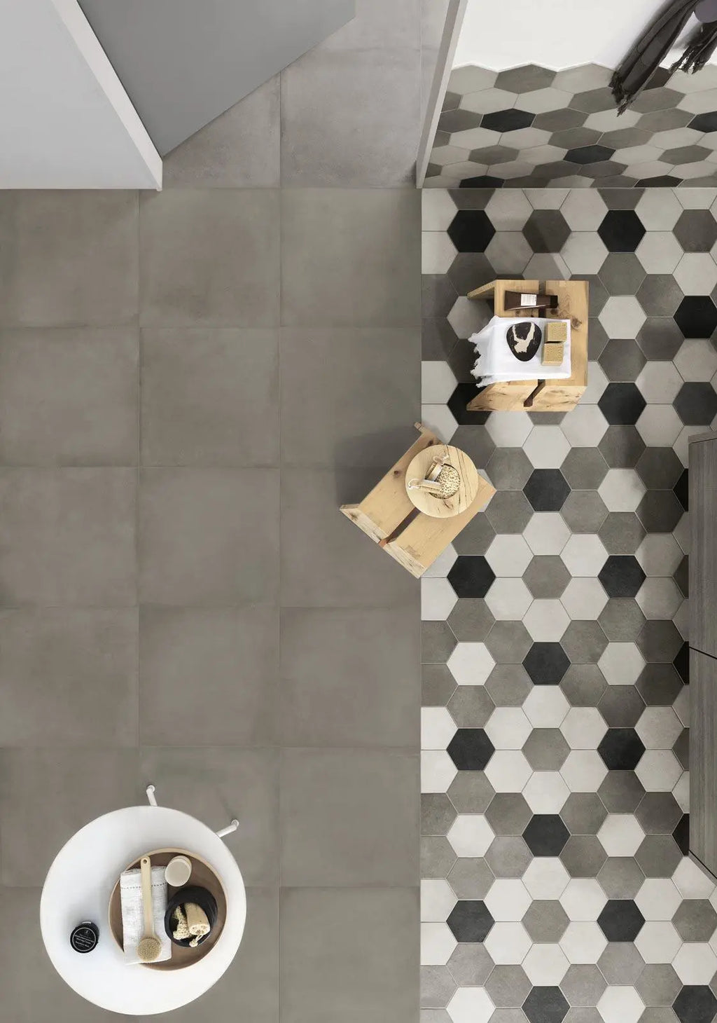 Betonlook - Vloertegel - Taupe - 21x18,2cm - Mat - R85REPO