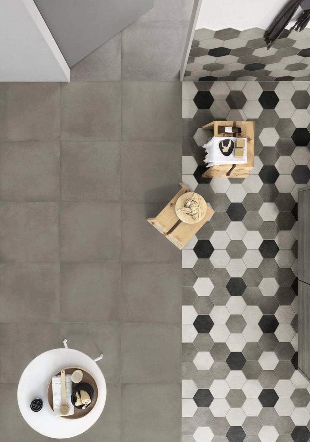 Betonlook - Plinttegel - Greige - 7x60cm - Mat - R85REPO