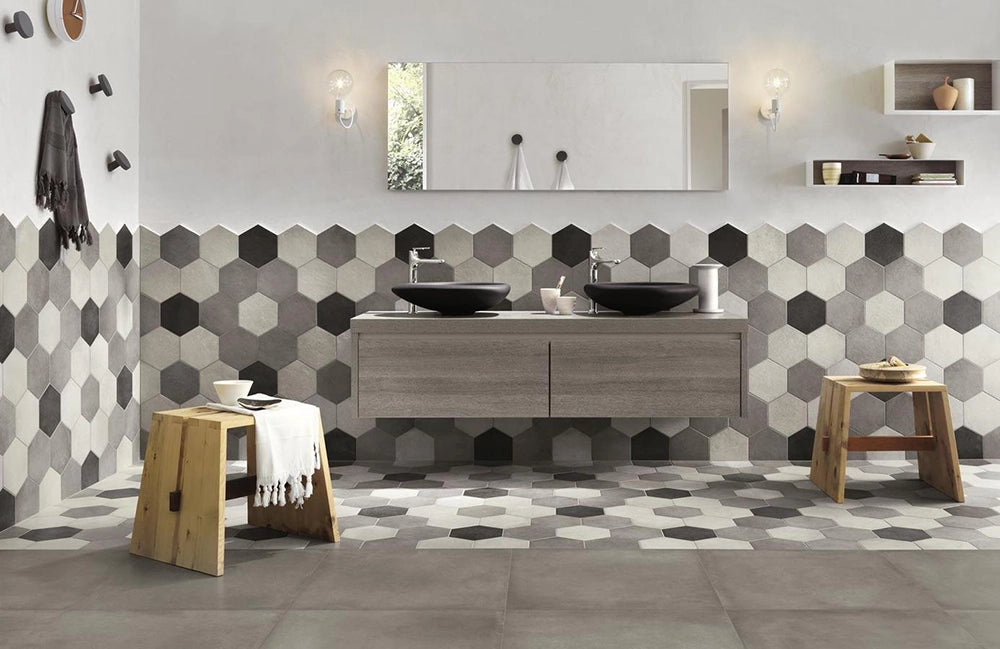 Betonlook - Plinttegel - Antraciet - 7x60cm - Mat - R85REPE