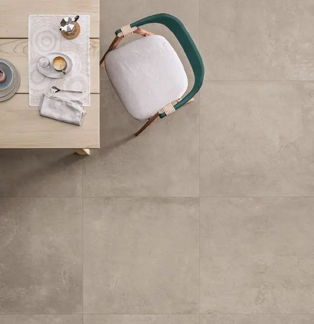 Betonlook - Vloertegel - Taupe - 60x60cm - Mat - R85BOCA