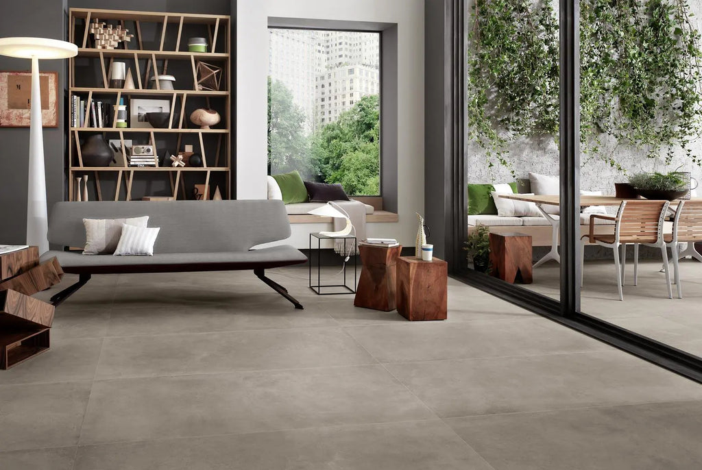 Betonlook - Vloertegel - Greige - 75x75cm - Mat - R85BOAC