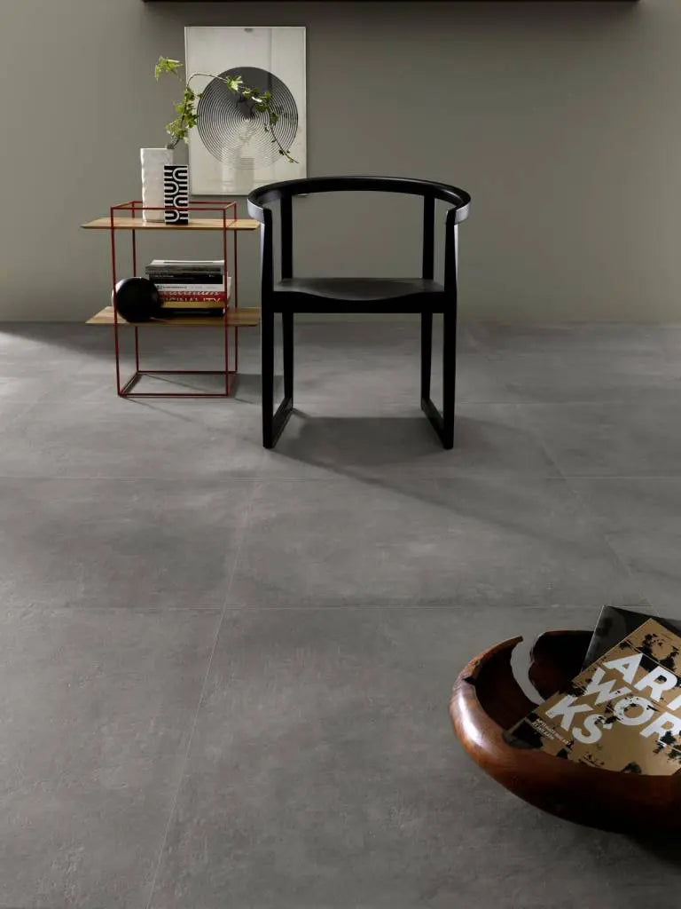 Betonlook - Vloertegel - Antraciet - 75x75cm - Mat - R85BOPI