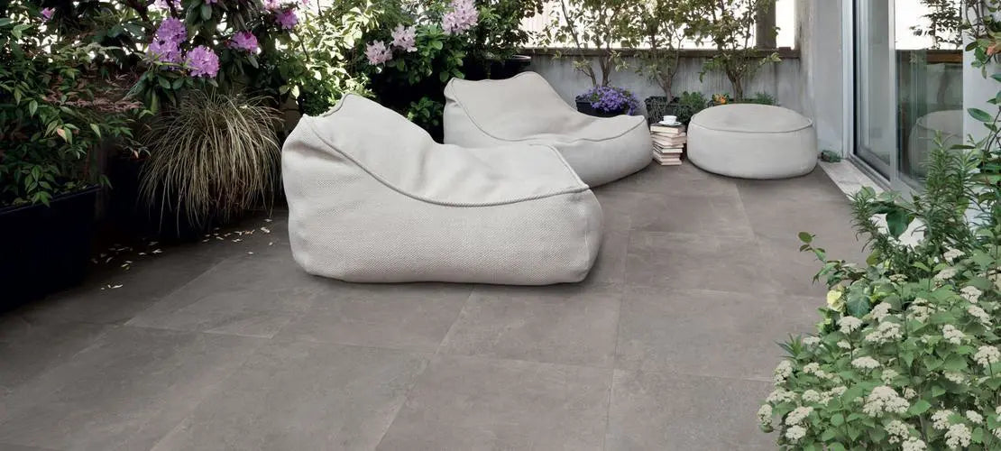 Natuursteenlook - Vloertegel - Grijs - 75x75cm - Mat - R85SLIR