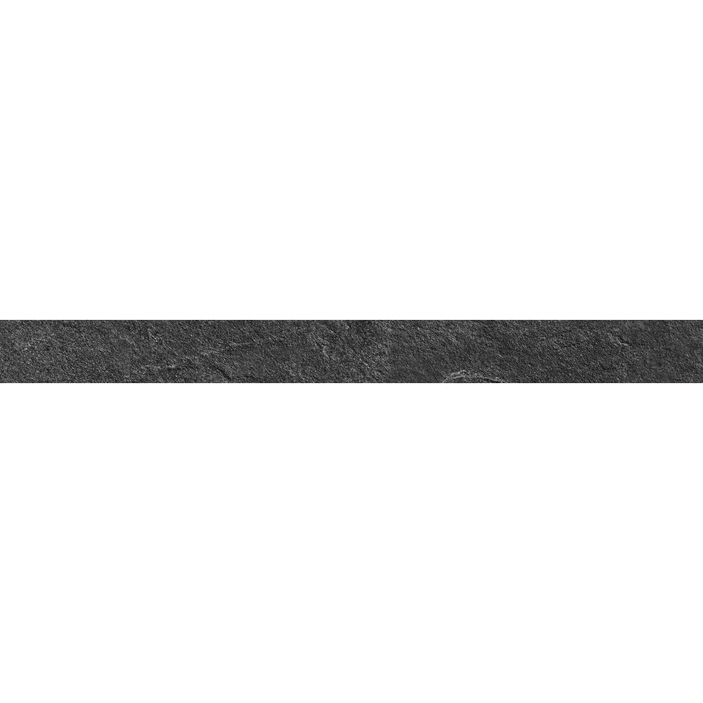 Natuursteenlook - Plinttegel - Zwart - 7x75cm - Mat - R85SLBL