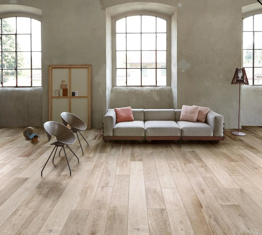 Houtlook - Vloertegel - Creme - 25x150cm - Mat - R85WOAV