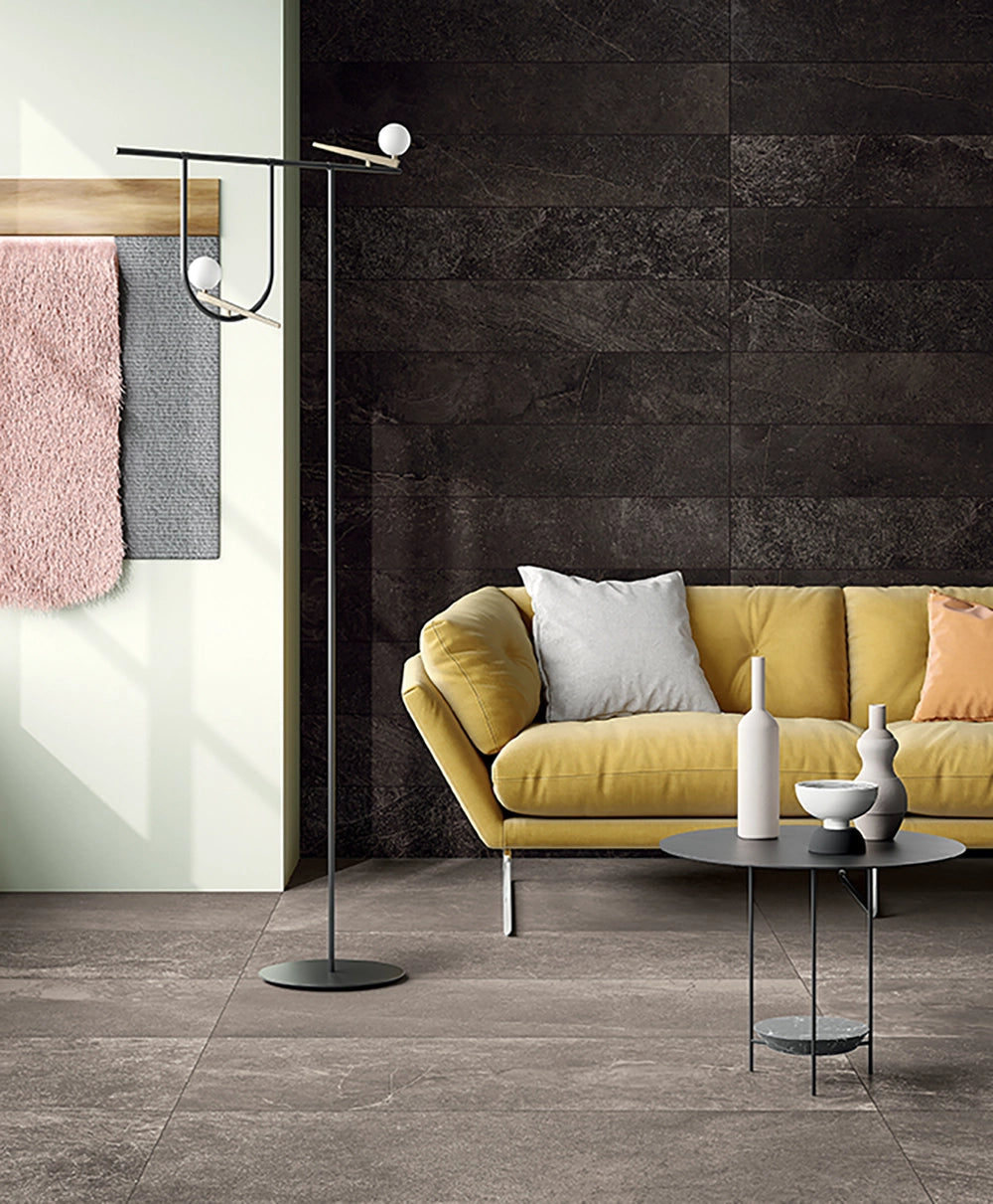 Natuursteenlook - Vloertegel - Zwart - 120x120cm - Mat - F50PLPL