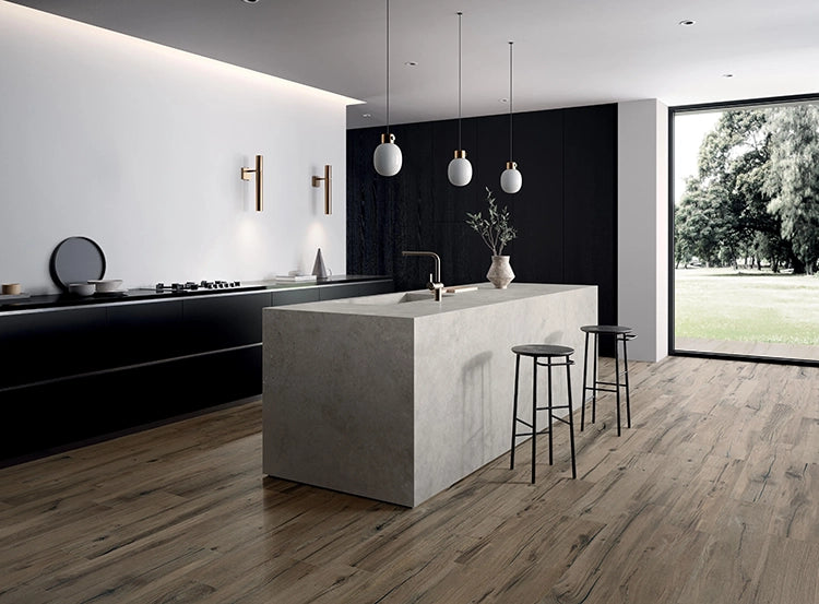 Houtlook - Vloertegel - Donkerbruin - 20x120cm - Mat - F25NWBR