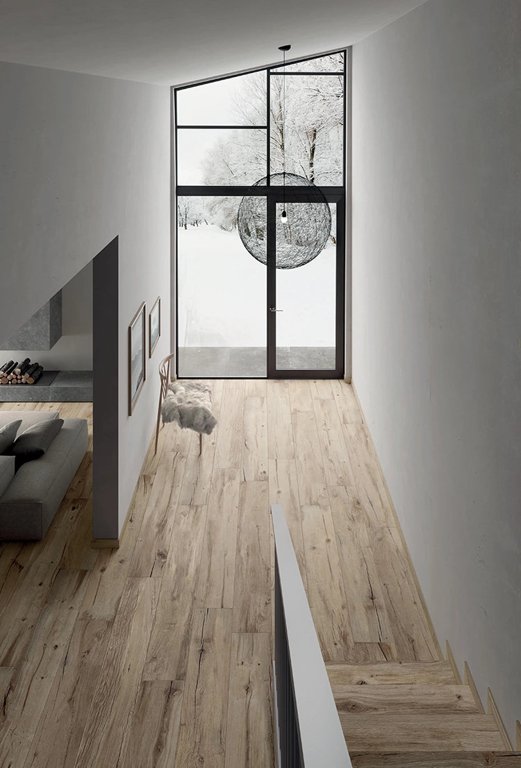 Houtlook - Vloertegel - Beige - 26x200cm - Mat - F25NWBE