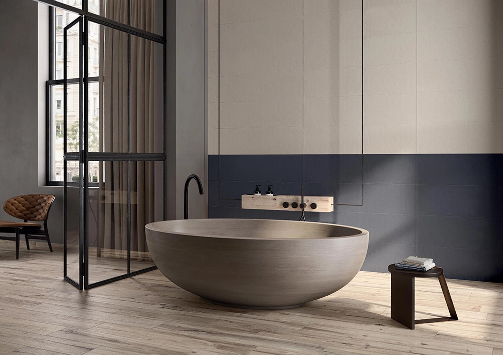 Houtlook - Plinttegel - Beige - 6,5x120cm - Mat - F25NWBE