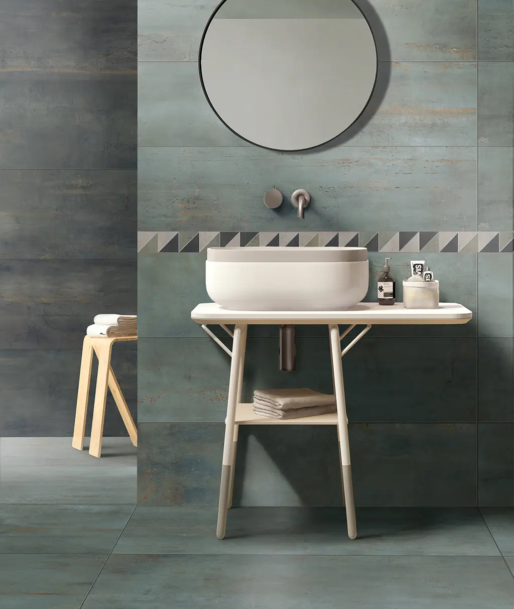Roestlook - Vloertegel - Groen - 60x120cm - Mat - F25REEM