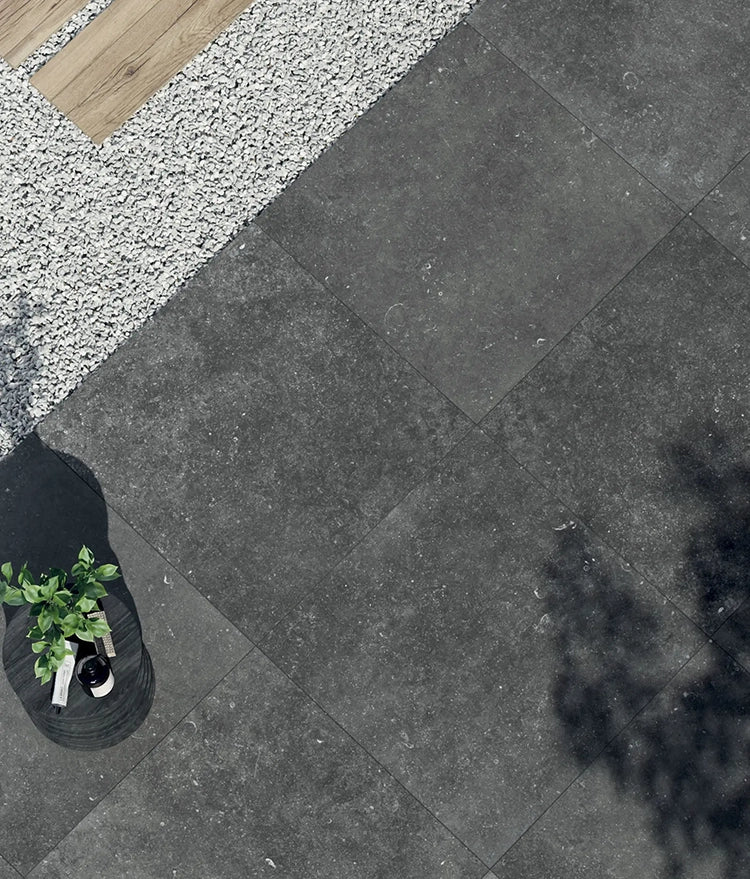 Natuursteenlook - Vloertegel - Zwart - 90x90cm - Mat - F25NSBL