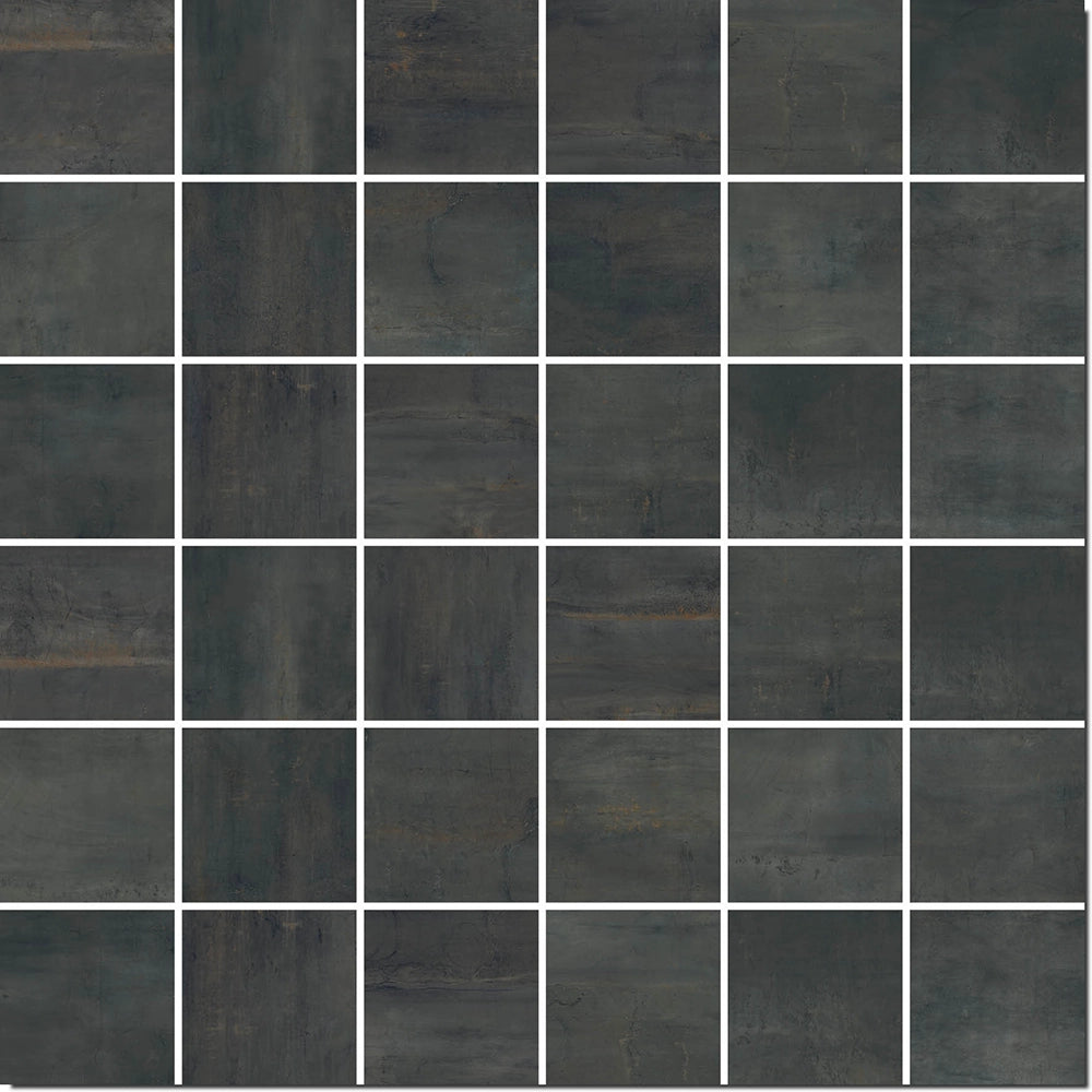 Roestlook - Vloertegel - Antraciet - 30x30cm - Mozaïek - Mat - F25RENI