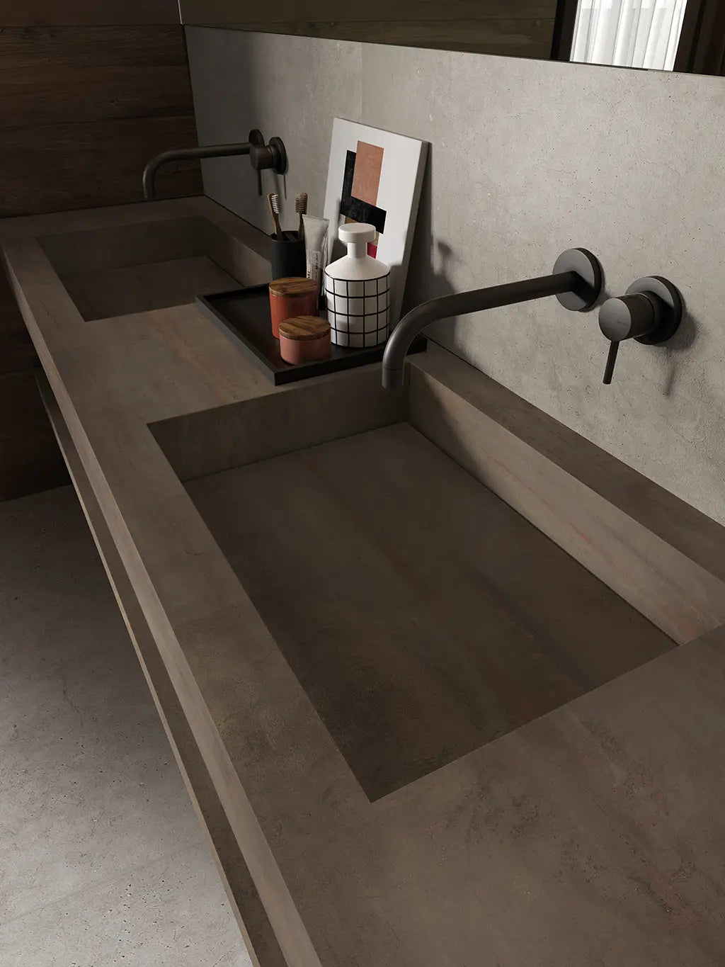 Roestlook - Vloertegel - Donkerbruin - 120x280cm - Mat - F25REBR