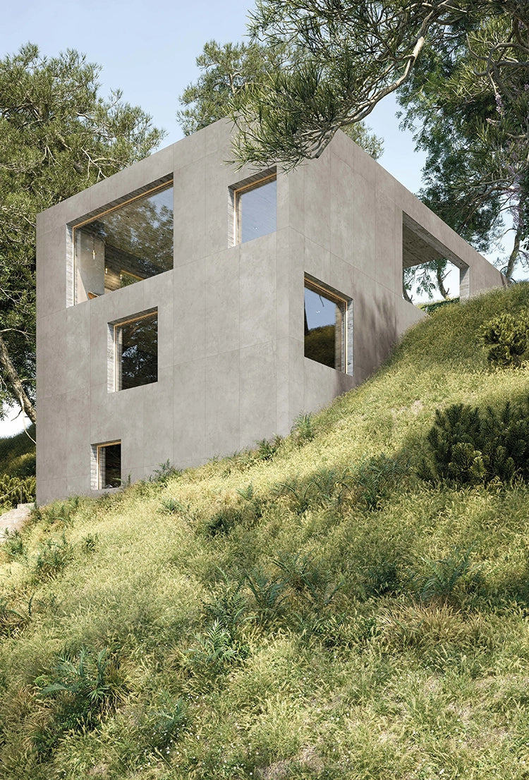 Betonlook - Vloertegel - Grijs - 120x280cm - Mat - F25HYGR