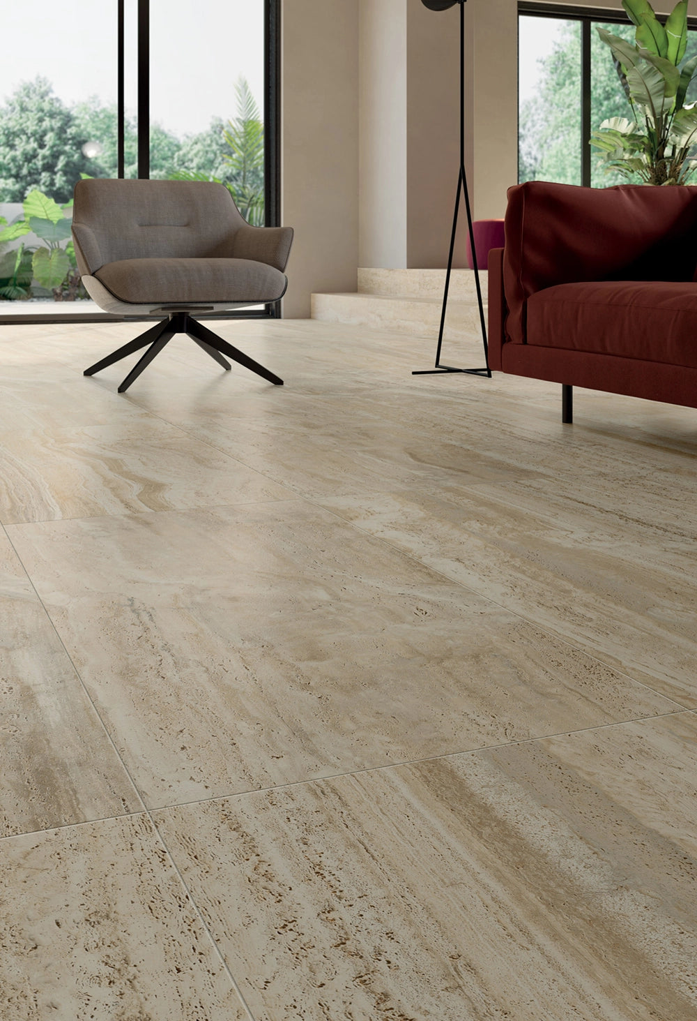 Natuursteenlook - Vloertegel - Beige - 30x60cm - Mat - F25NAVH