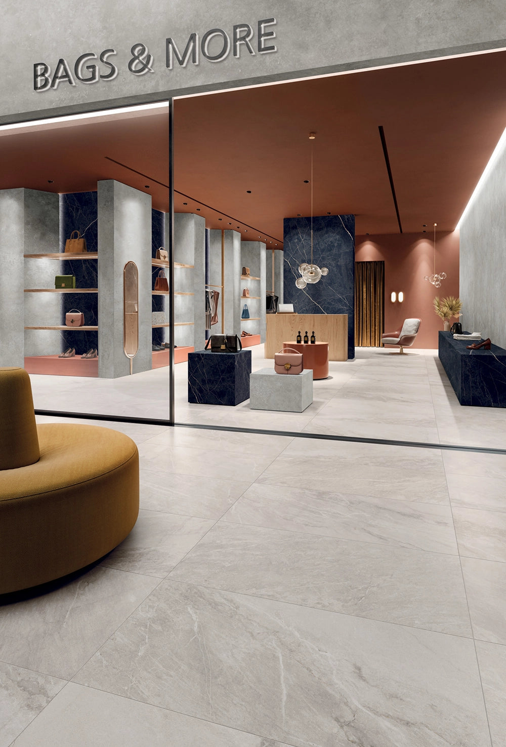 Natuursteenlook - Vloertegel - Lichtgrijs - 60x120cm - Mat - F25BSMO