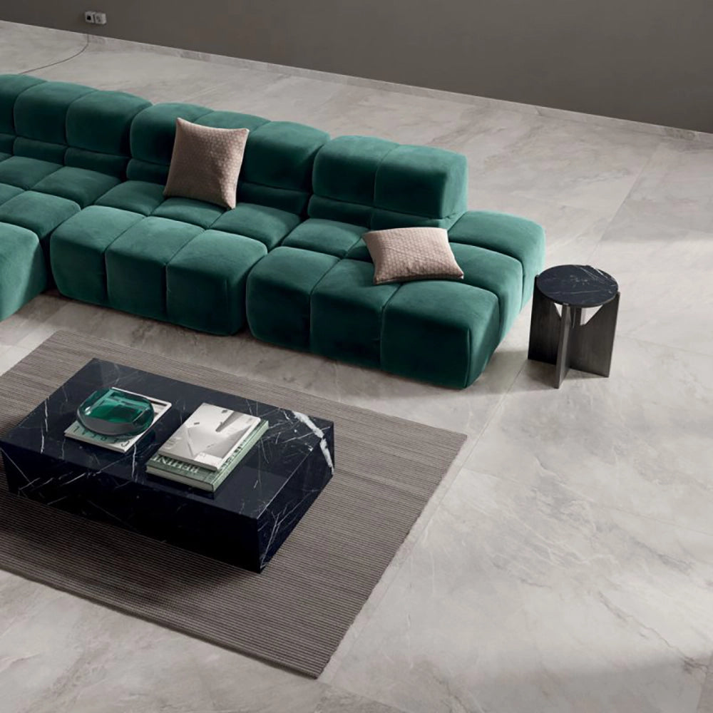 Natuursteenlook - Vloertegel - Lichtgrijs - 120x120cm - Mat - F25BSMO