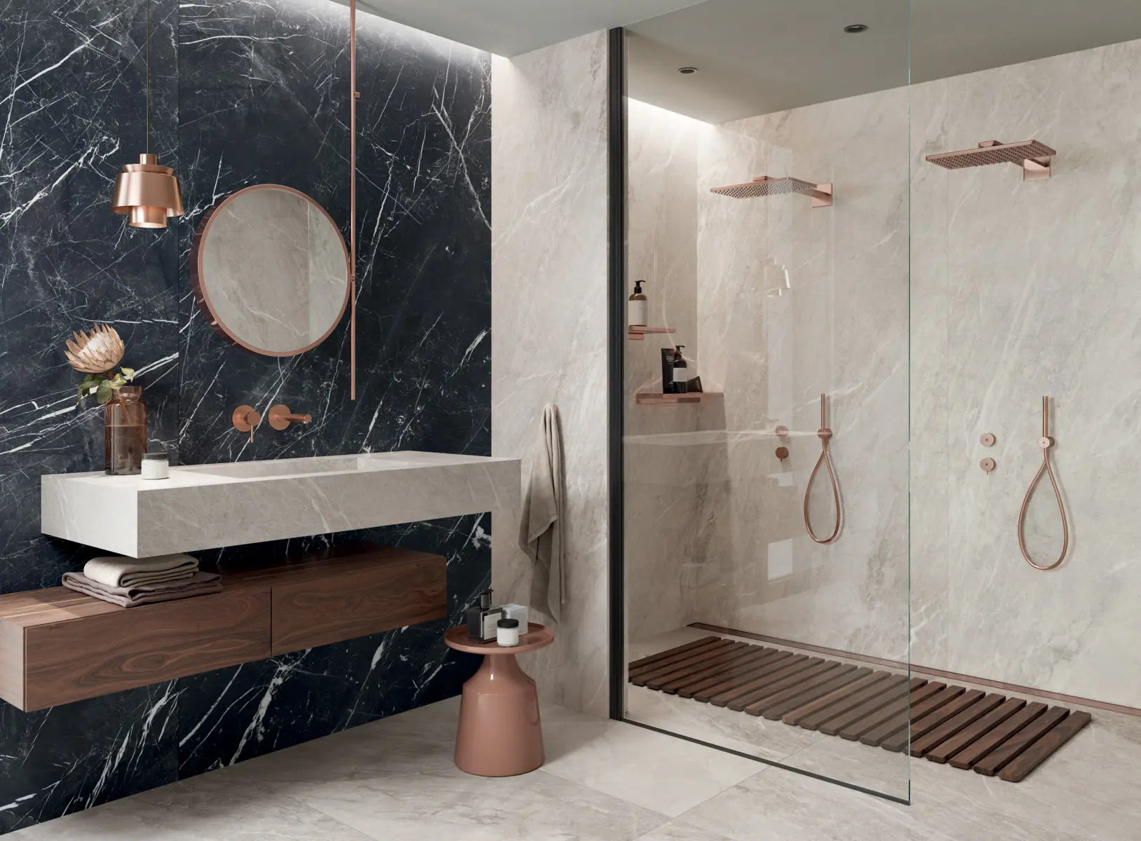 Natuursteenlook - Vloertegel - Lichtgrijs - 120x280cm - Mat - F25BSMO