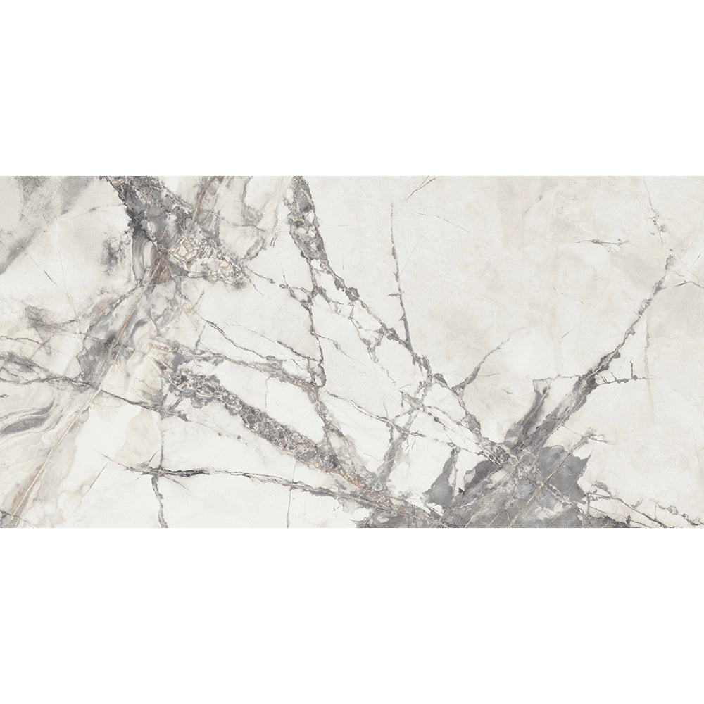 Marmerlook - Vloertegel - Grijswit - 60x120cm - Mat - F25SEIS