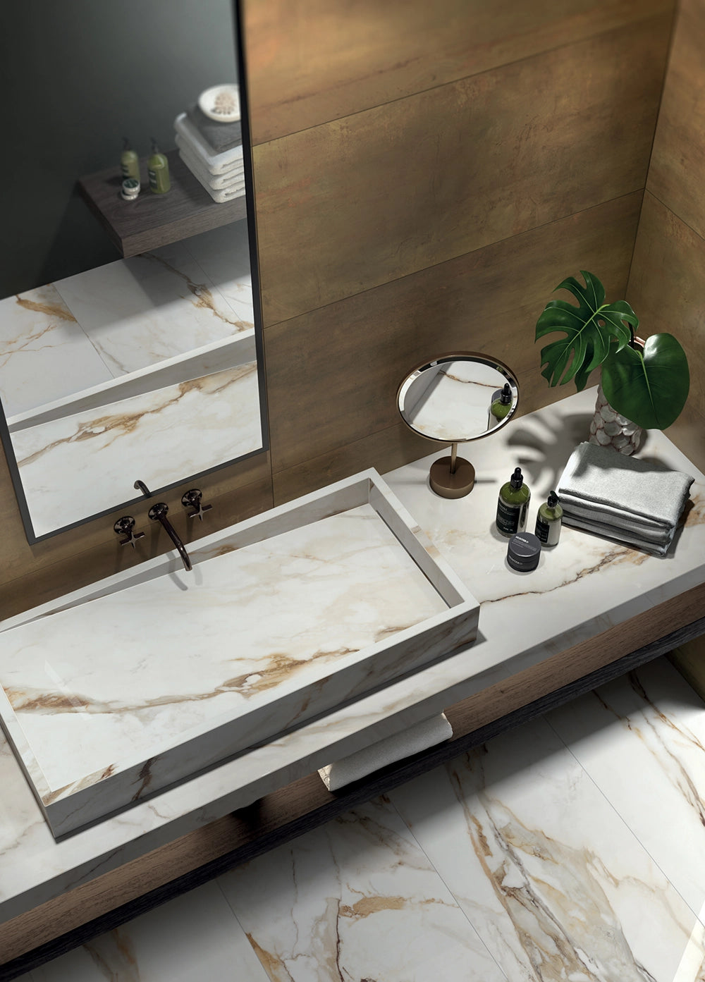 Marmerlook - Vloertegel - Creme - 60x120cm - Mat - F25SEAW