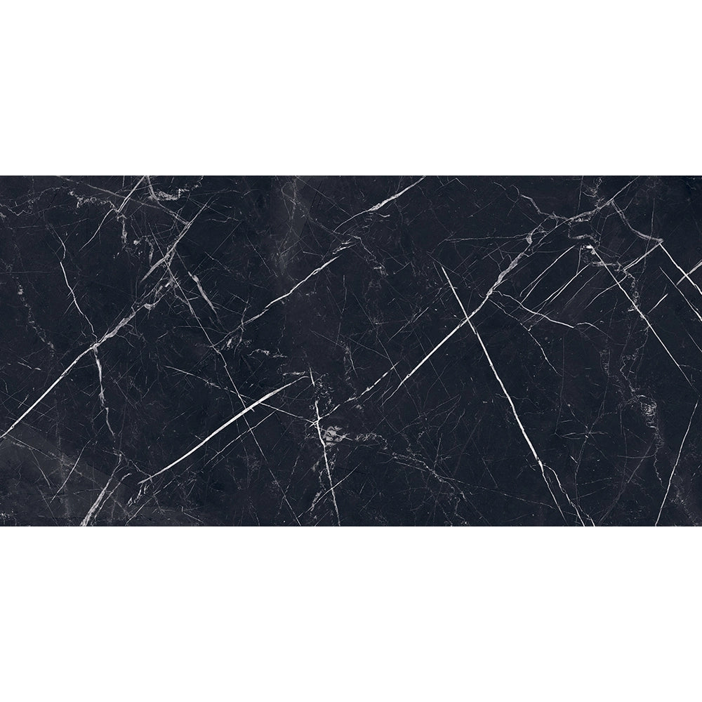 Marmerlook - Vloertegel - Zwart - 60x120cm - Gepolijst - F25SECM