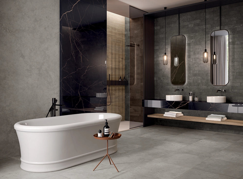 Marmerlook - Vloertegel - Zwartblauw - 60x120cm - Gepolijst - F25SENL